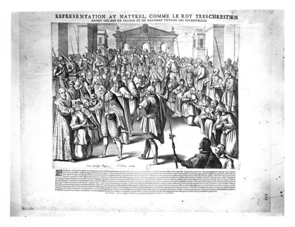 Detail of Henri IV curing the sufferers of scrofula by Pierre Firens