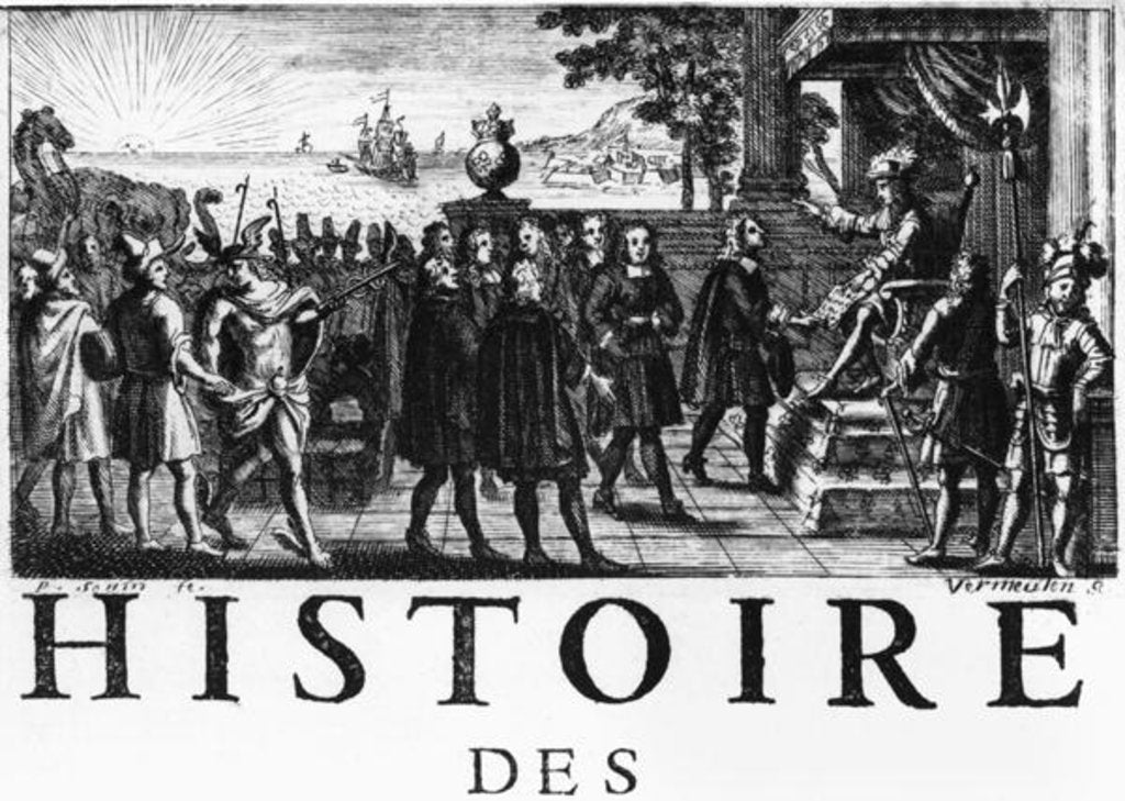 Detail of Foundation by Louis XIV, king of France, of the Oriental India Company by Adam Frans van der Meulen