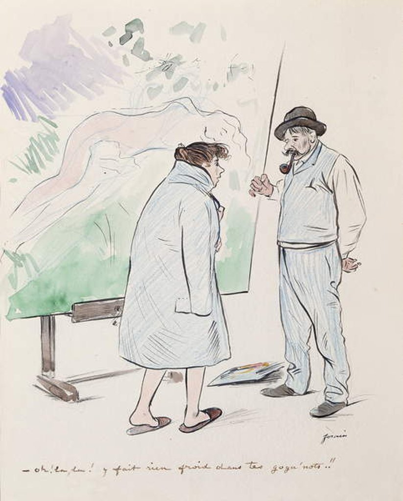 Detail of Oh la, la! Y Fait Rien Froid dans tes Gogu'notes!! by Jean Louis Forain