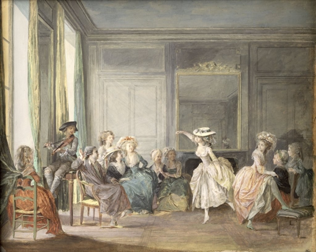 Detail of The Dance Lesson by Niclas II Lafrensen