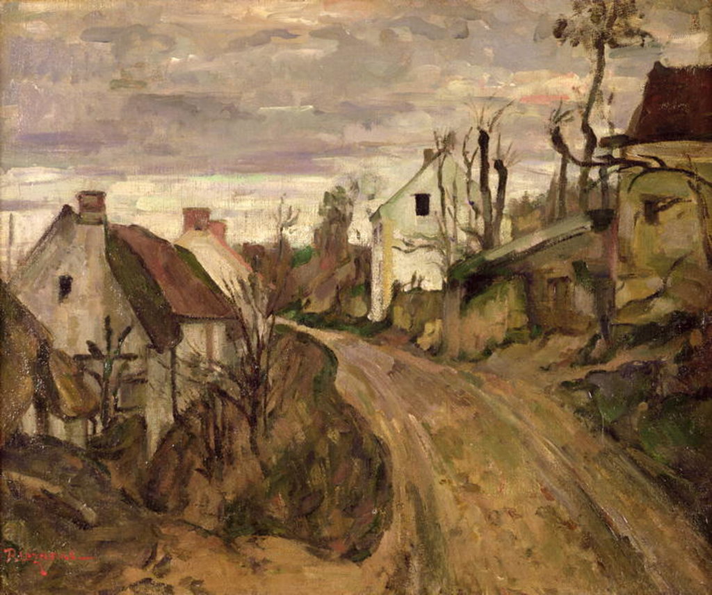 Detail of The Village Road, Auvers, c.1872-73 by Paul Cezanne