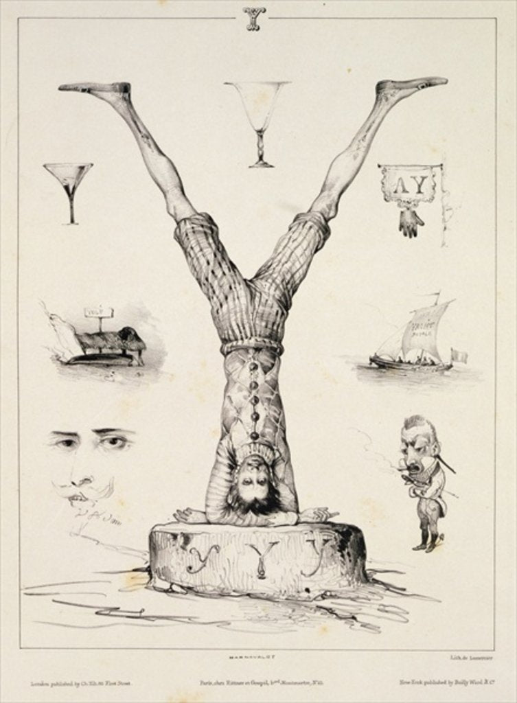 Detail of Letter Y from an alphabet primer by Victor Adam