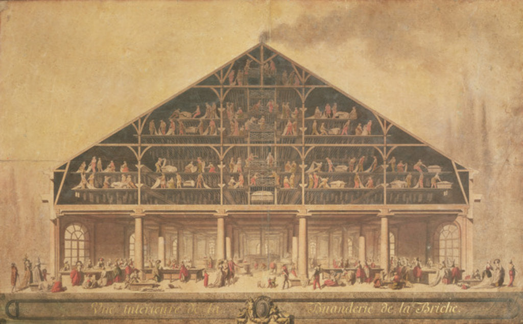 Detail of Interior of the Briche Laundry, Paris by Gentil