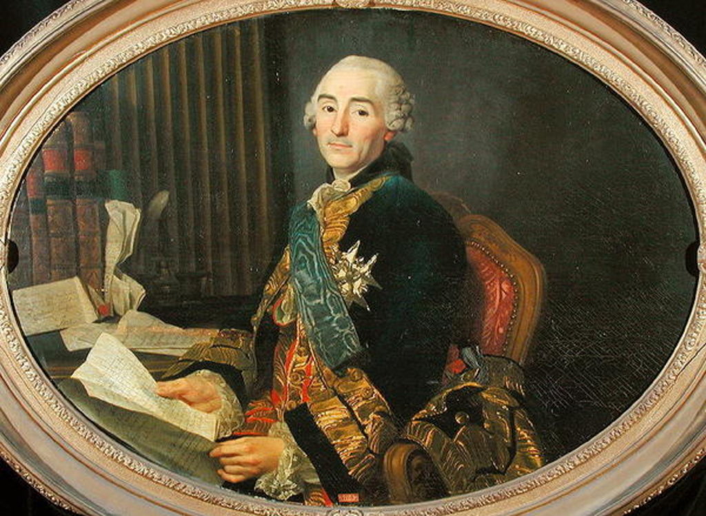 Detail of Cesar-Gabriel de Choiseul-Chevigny Duc de Praslin, 1763 by Alexander Roslin