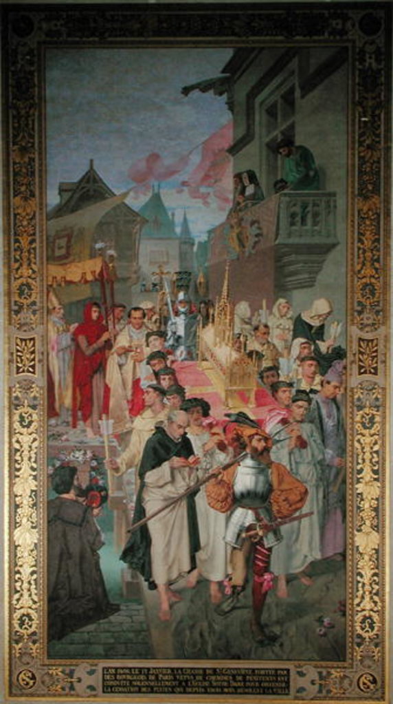 Detail of Procession of the Reliquary Chest of St. Genevieve in 1496 by Theodore Pierre Nicolas Maillot