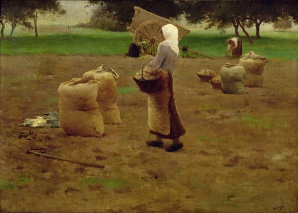 Detail of Harvesting Potatoes by Henri Lerolle