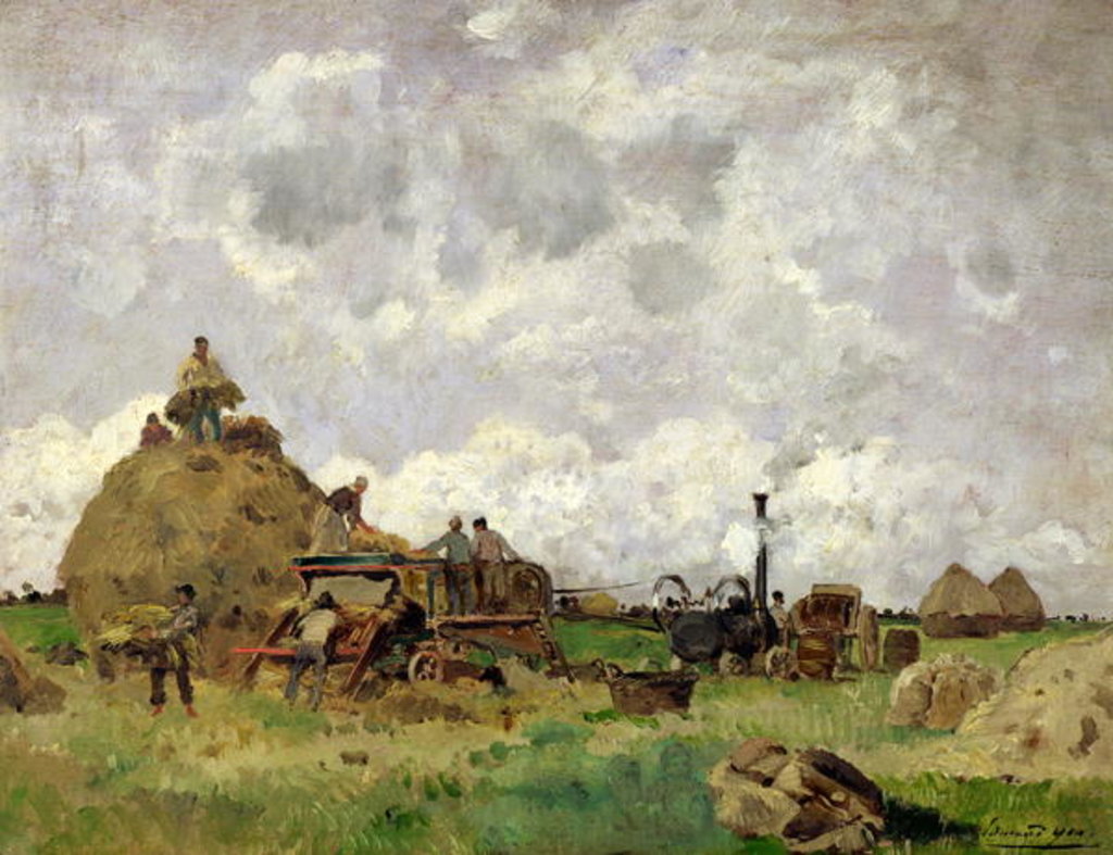 Detail of The Threshing Machine by Edmond Charles Yon