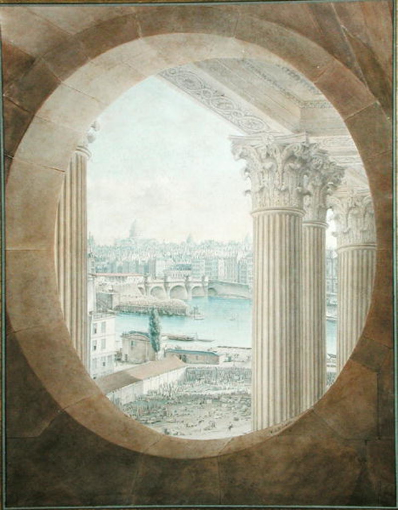 Detail of View of the Pont Neuf from a Bull's Eye Window of the Louvre, 1810 by Victor Jean Nicolle