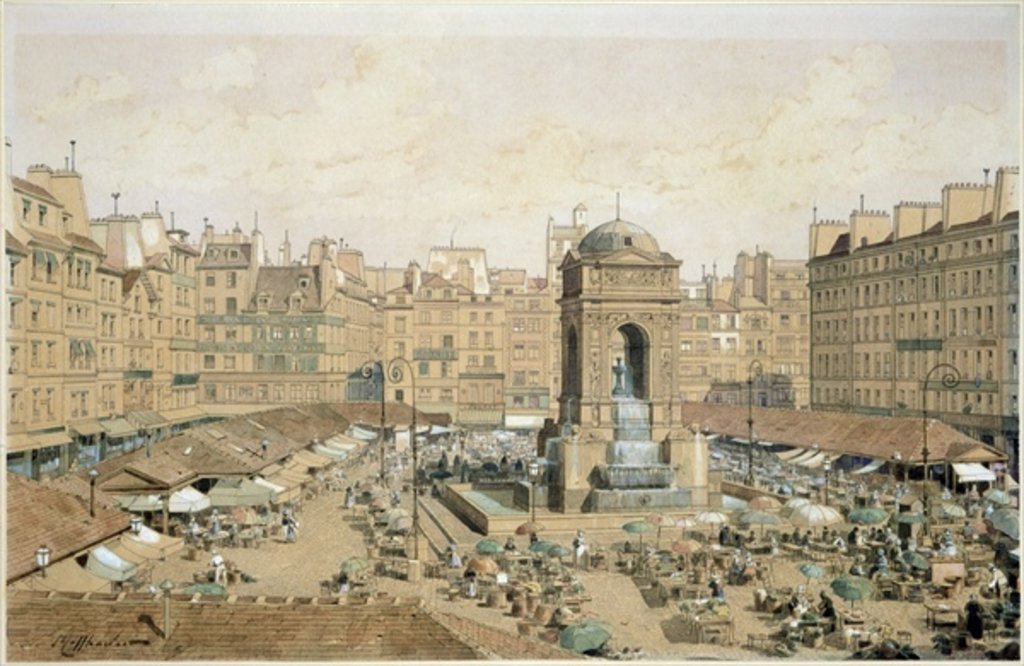 Detail of The Marche aux Innocents by Theodor Josef Hubert Hoffbauer