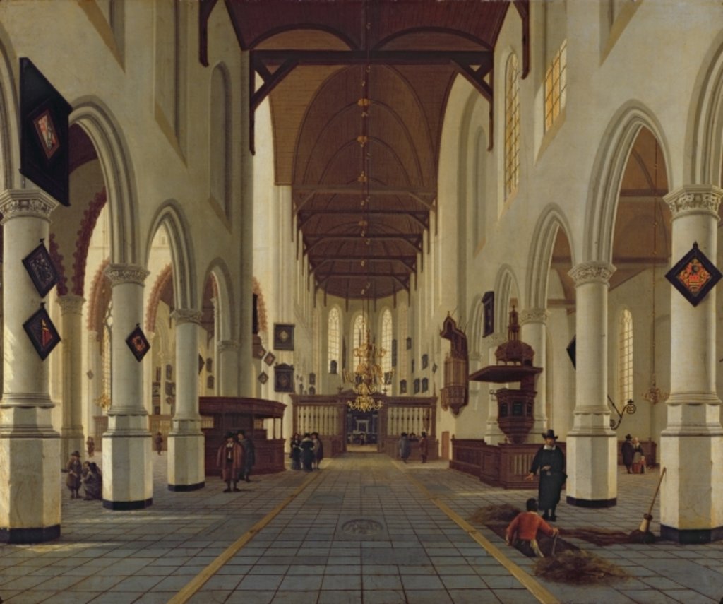 Detail of Interior of the Oude Kerk, Delft, c.1660-70 by Hendrik Cornelisz. van Vliet