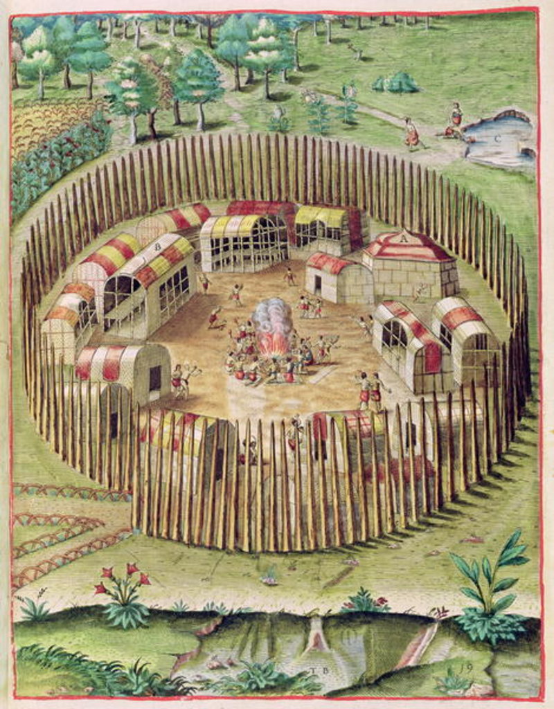 Detail of The Fortified Town of Pomeiooc by John White