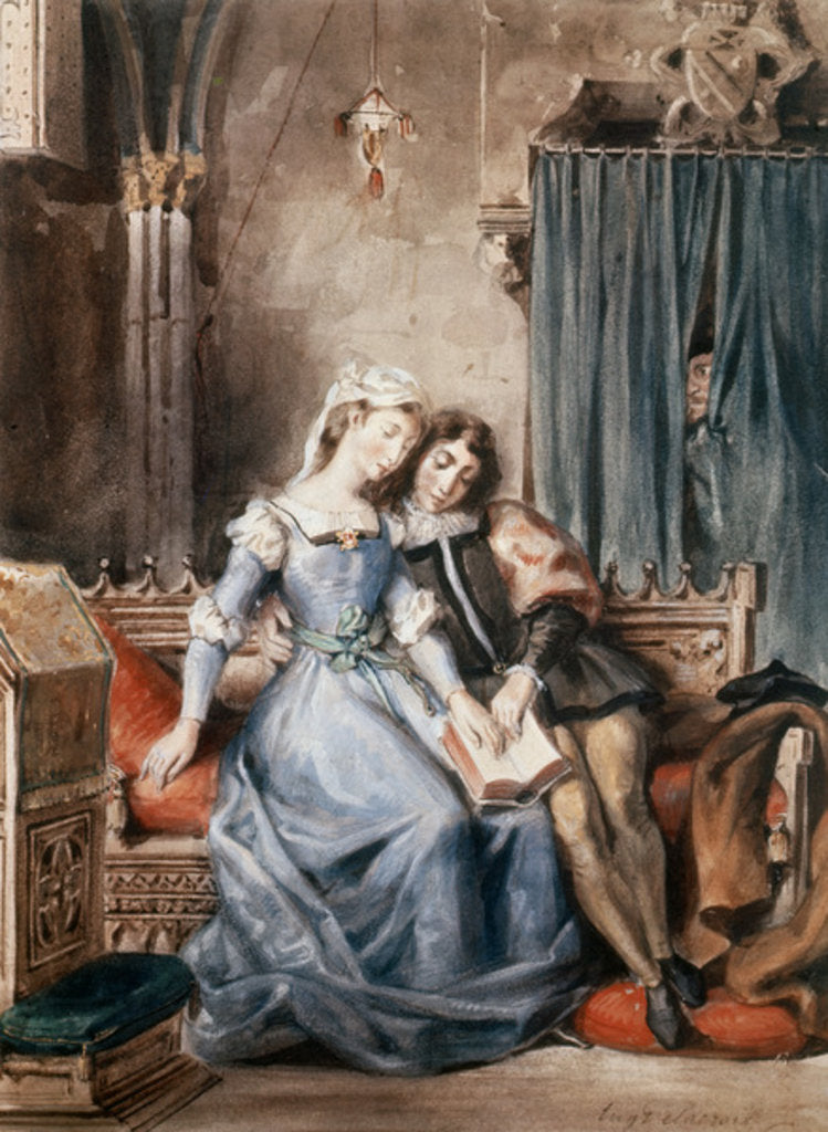 Detail of Paolo Malatesta and Francesca da Rimini by Ferdinand Victor Eugene Delacroix