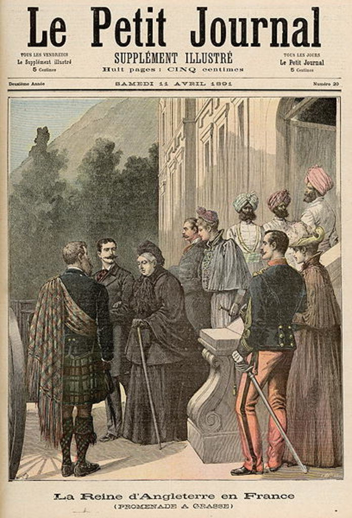 Detail of The Queen of England in France: A Walk in Grasse by Fortune Louis & Meyer Henri Meaulle