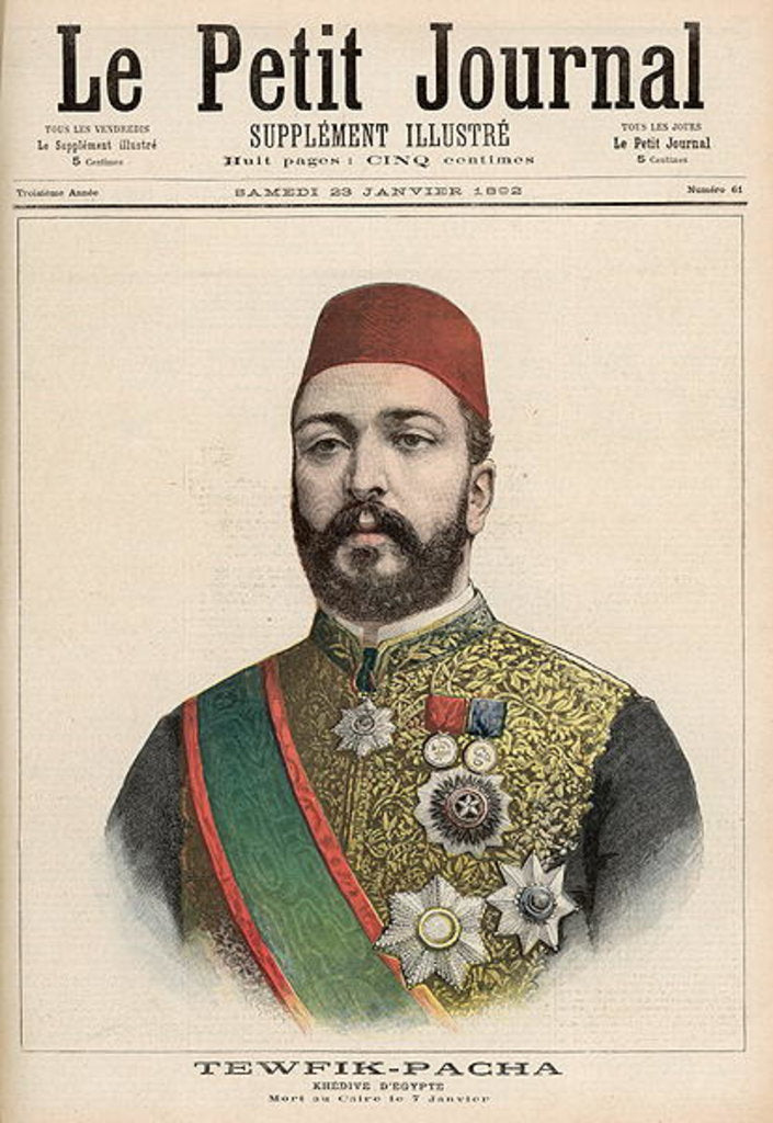 Detail of Twefik Pasha Khedive of Egypt, died in Cairo, 7th January by French School
