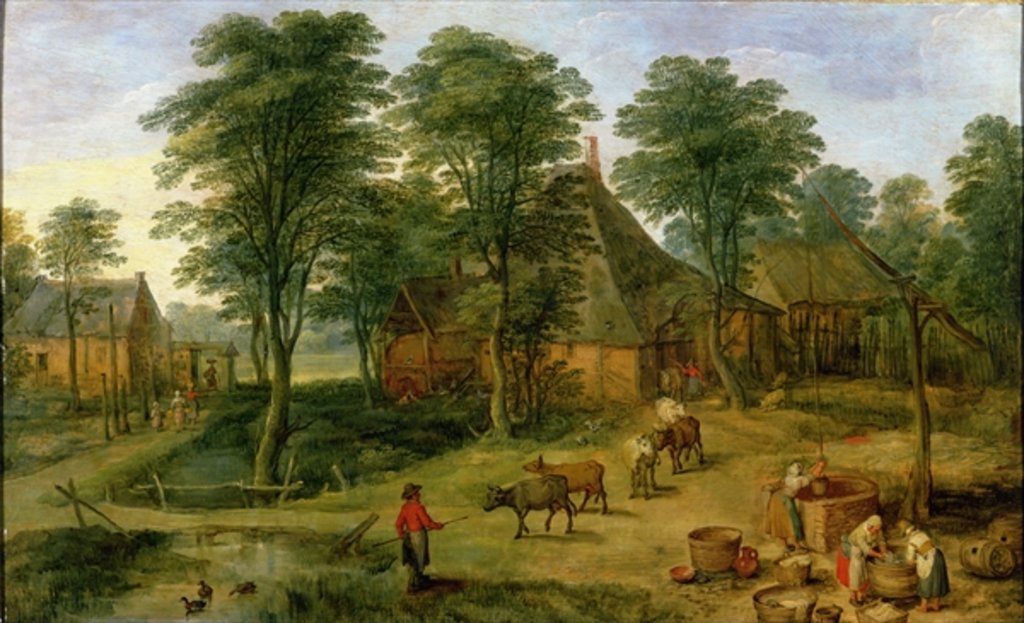 Detail of The Farmyard by Jan the Younger Brueghel