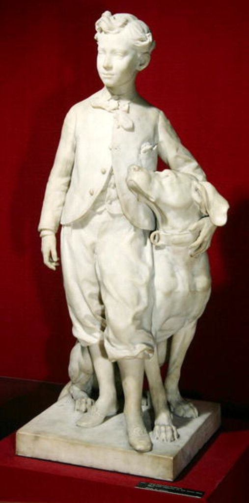 Detail of Louis-Eugene-Napoleon Bonaparte with his dog, Nero, 1865 by Jean-Baptiste Carpeaux