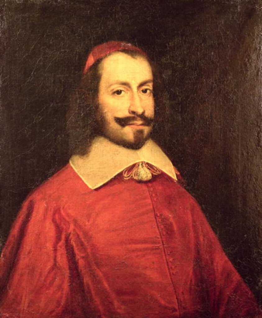 Detail of Cardinal Jules Mazarin copy of a 17th century portrait by French School