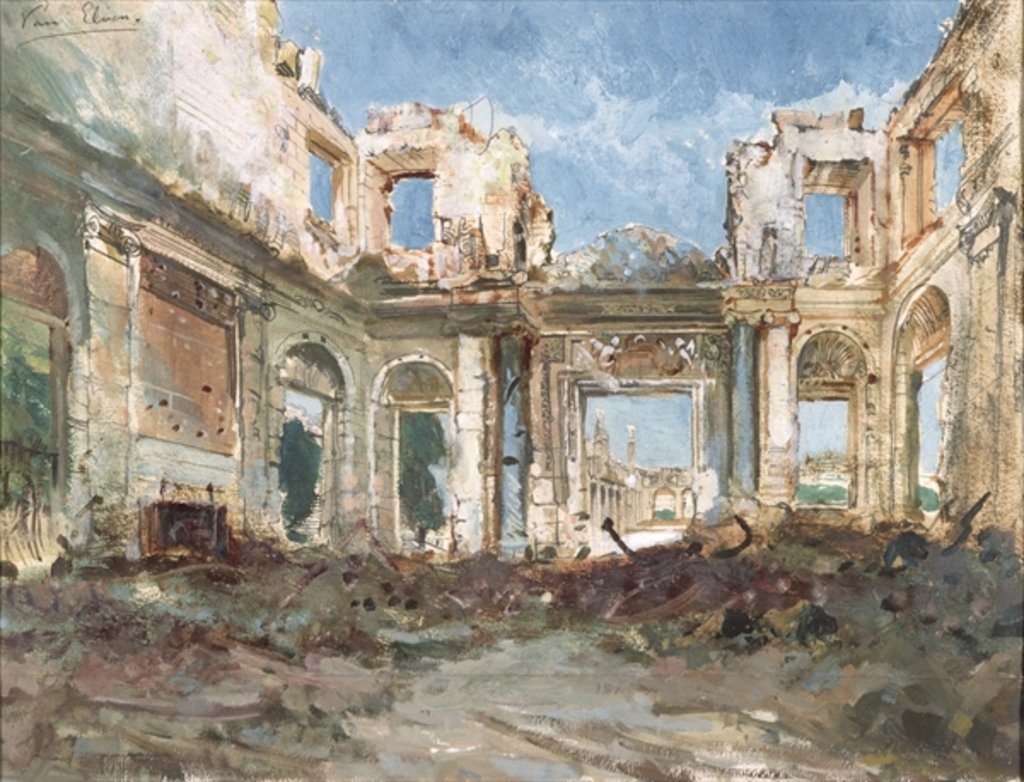 Detail of The Chateau de Saint-Cloud after the Fire by Pierre Tetar van Elven