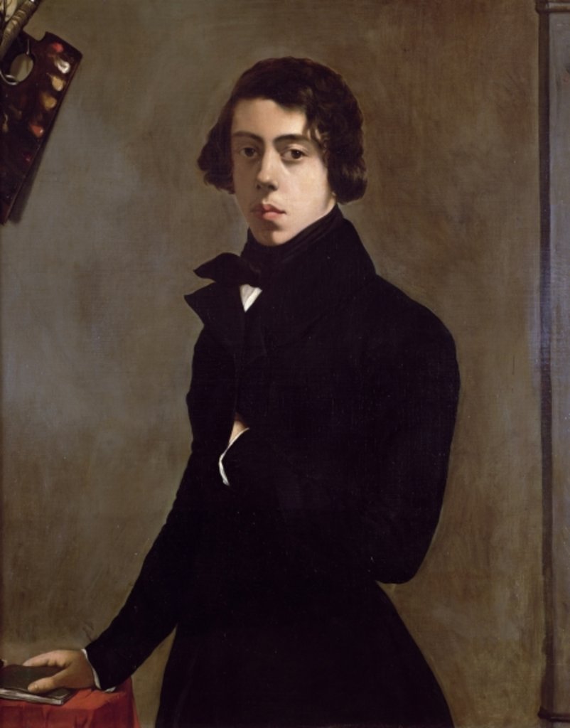 Detail of Self Portrait, 1835 by Theodore Chasseriau