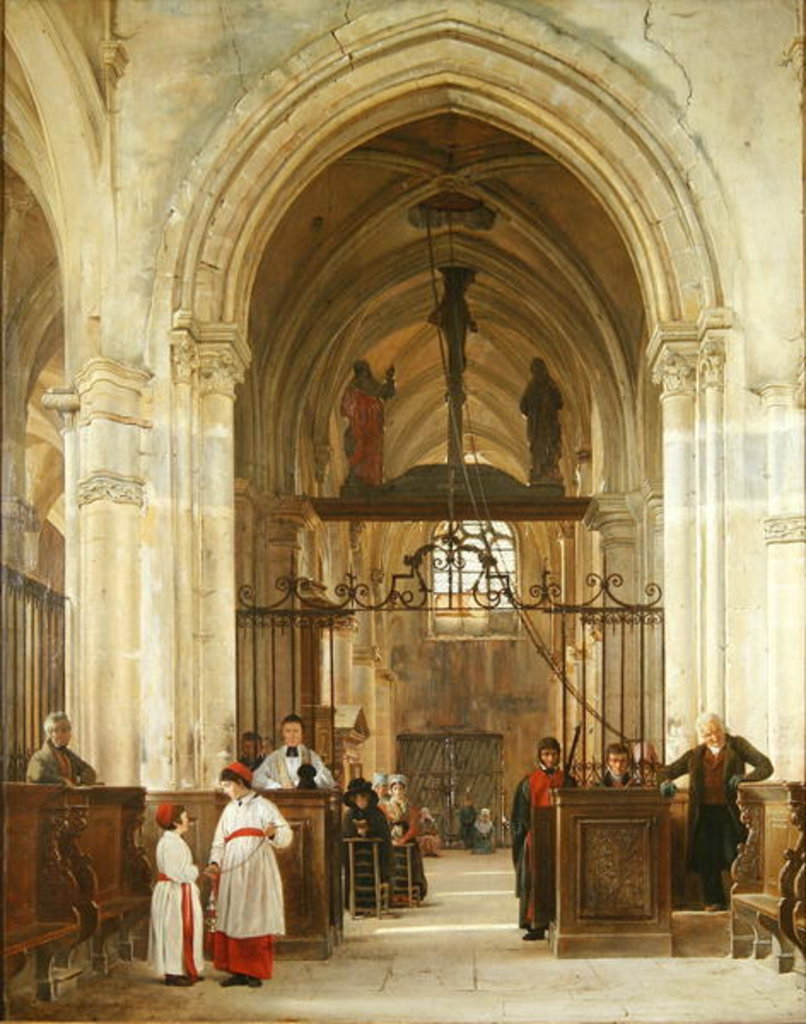 Detail of Interior of the Church of St. Prix, Valle de Montmorency, 1828 by Jean Bruno Gassies