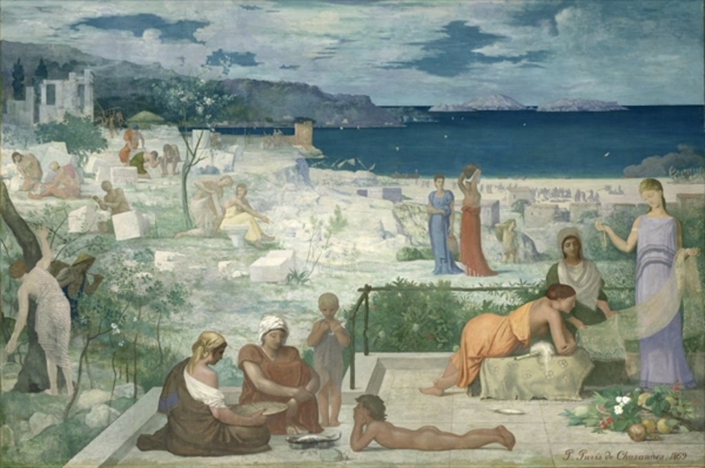 Detail of The Greek Colony, Marseille, 1869 by Pierre Puvis de Chavannes