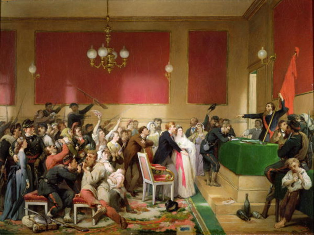 Detail of A Wedding under the Commune of Paris of 1871 by Paul-Felix Guerie