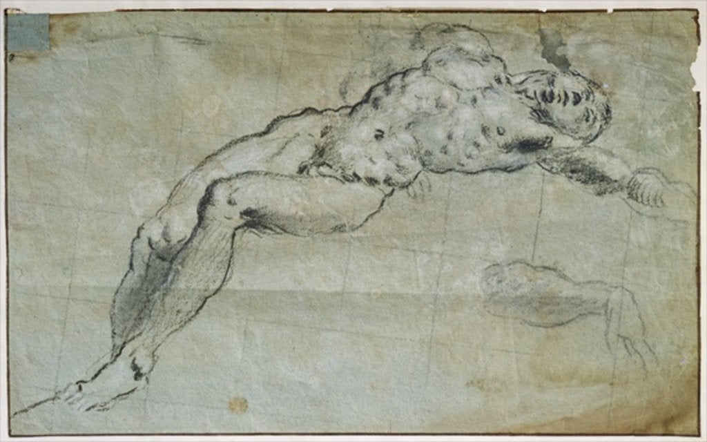 Detail of Study for the body of St. George by Jacopo Robusti Tintoretto
