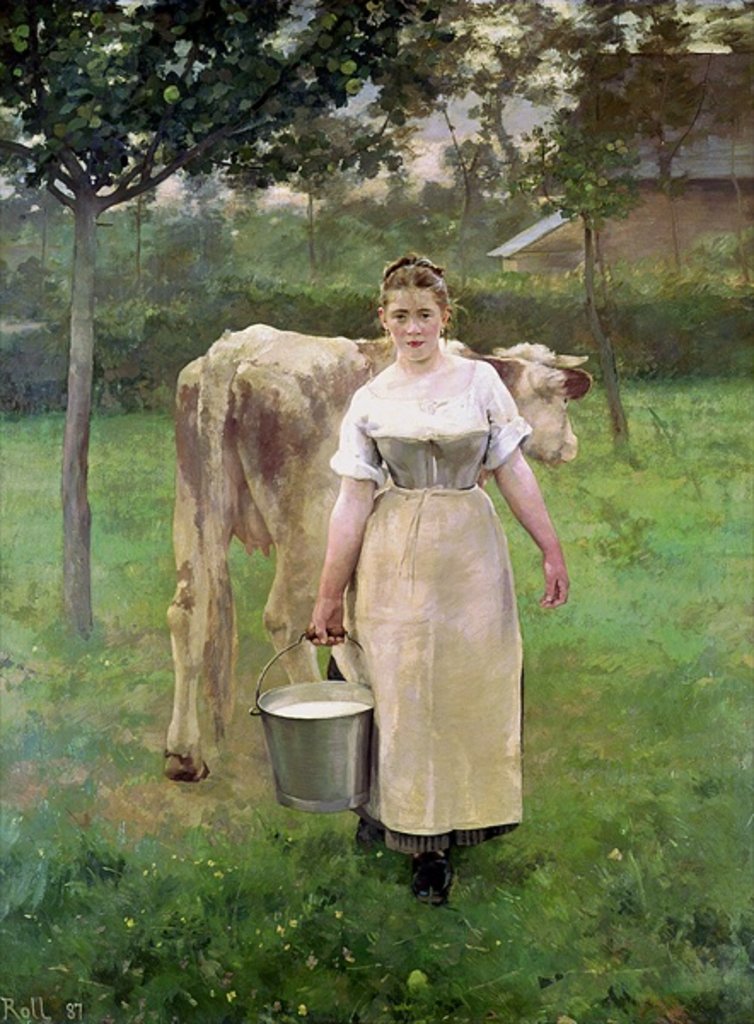 Detail of Manda Lametrie, The Farm Maid, 1887 by Alfred Roll