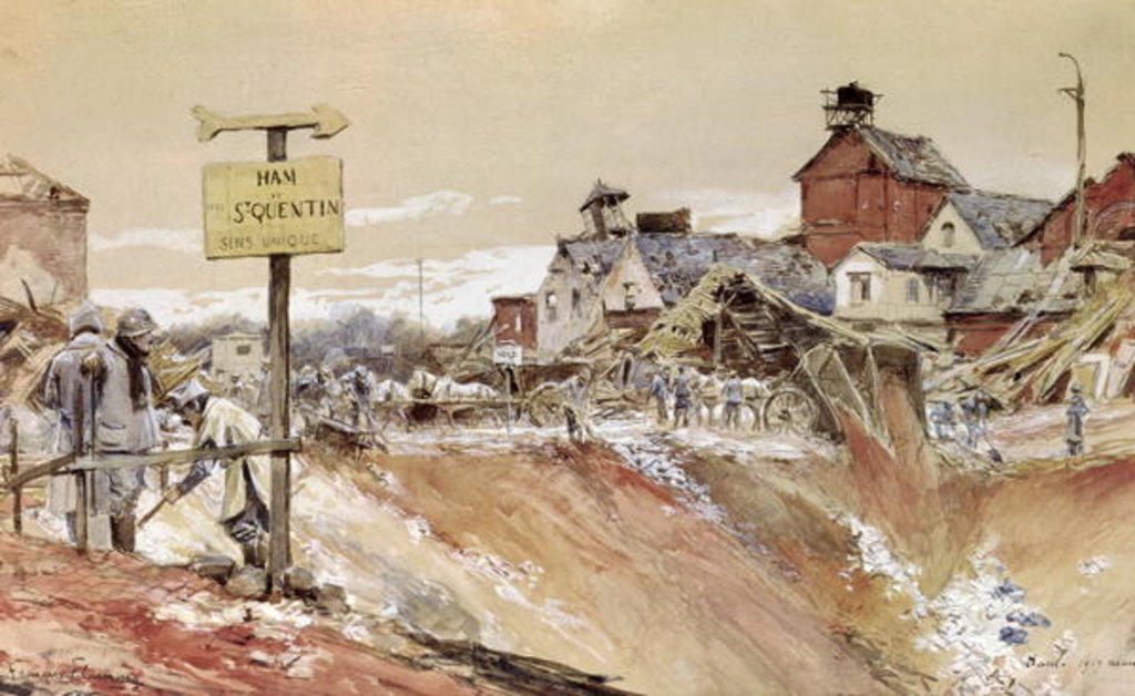 Detail of Craters at Ham-Saint-Quentin by Francois Flameng