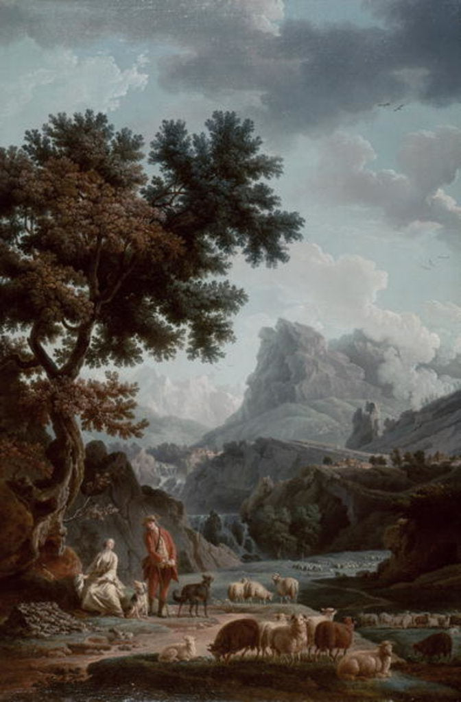 Detail of The Alpine Shepherdess, 18th century by Claude Joseph Vernet