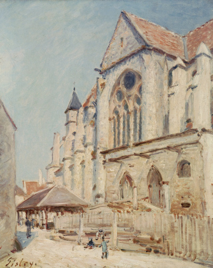 Detail of The Church at Moret by Alfred Sisley