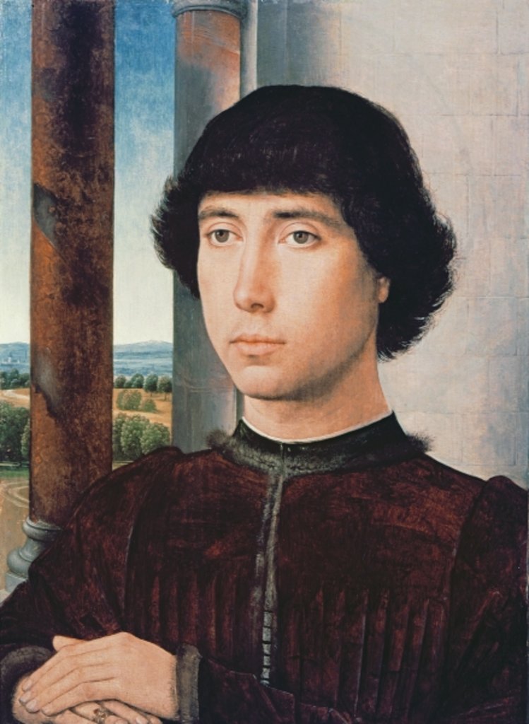 Detail of Portrait of a Young Man, c.1472-75 by Hans Memling
