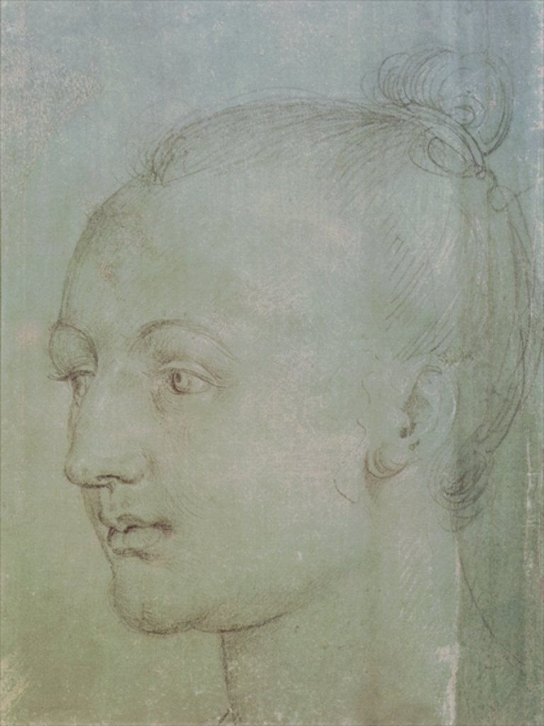 Detail of Head of a Young Woman by Albrecht Dürer or Duerer