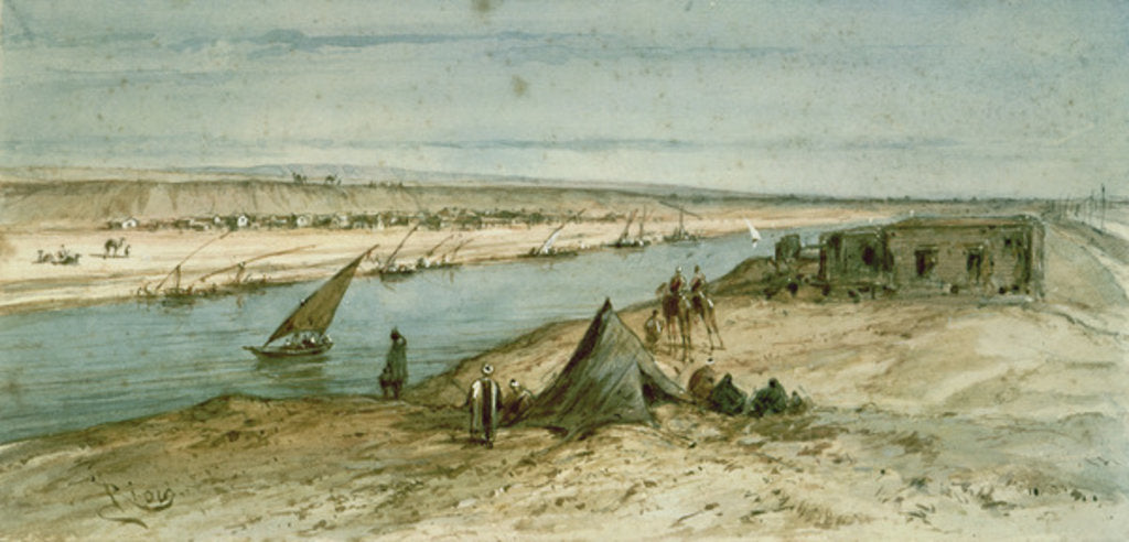 Detail of The Suez Canal by Edouard Riou