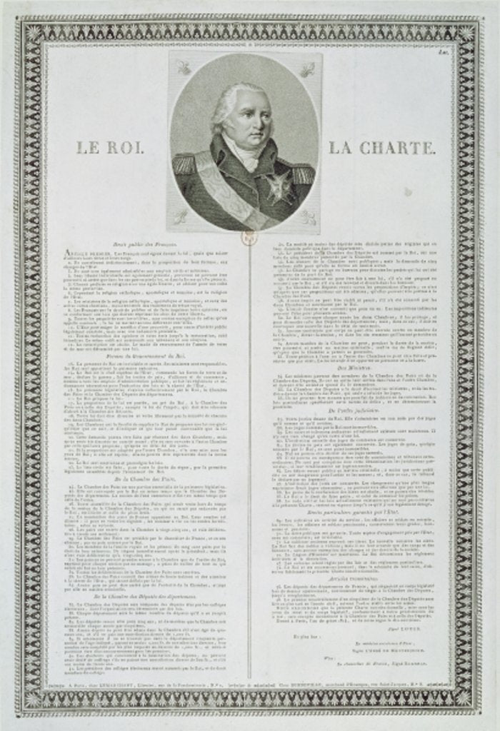 Detail of Charter of Louis XVIII 1814 by French School