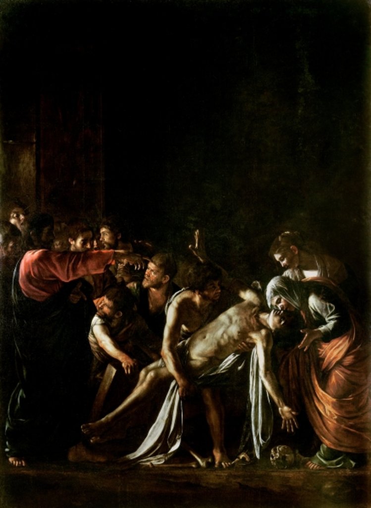 Detail of Resurrection of Lazarus by Michelangelo Merisi da Caravaggio