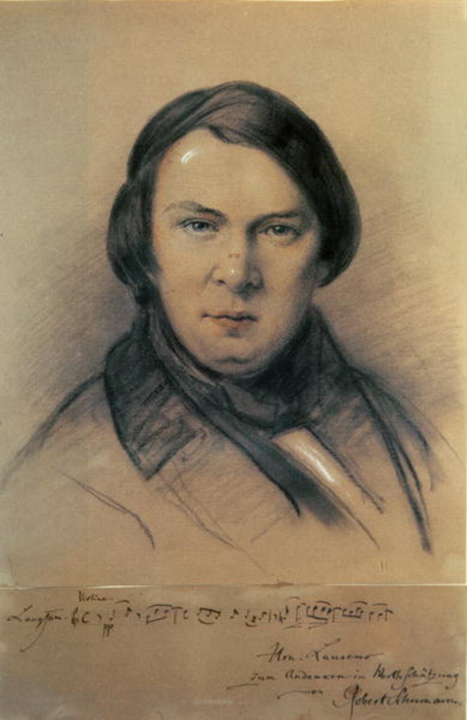 Detail of Robert Schumann 1853 by Jean Joseph Bonaventure Laurens