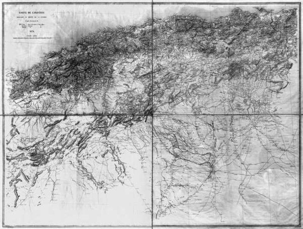 Detail of Map of Algeria, 1876 by French School