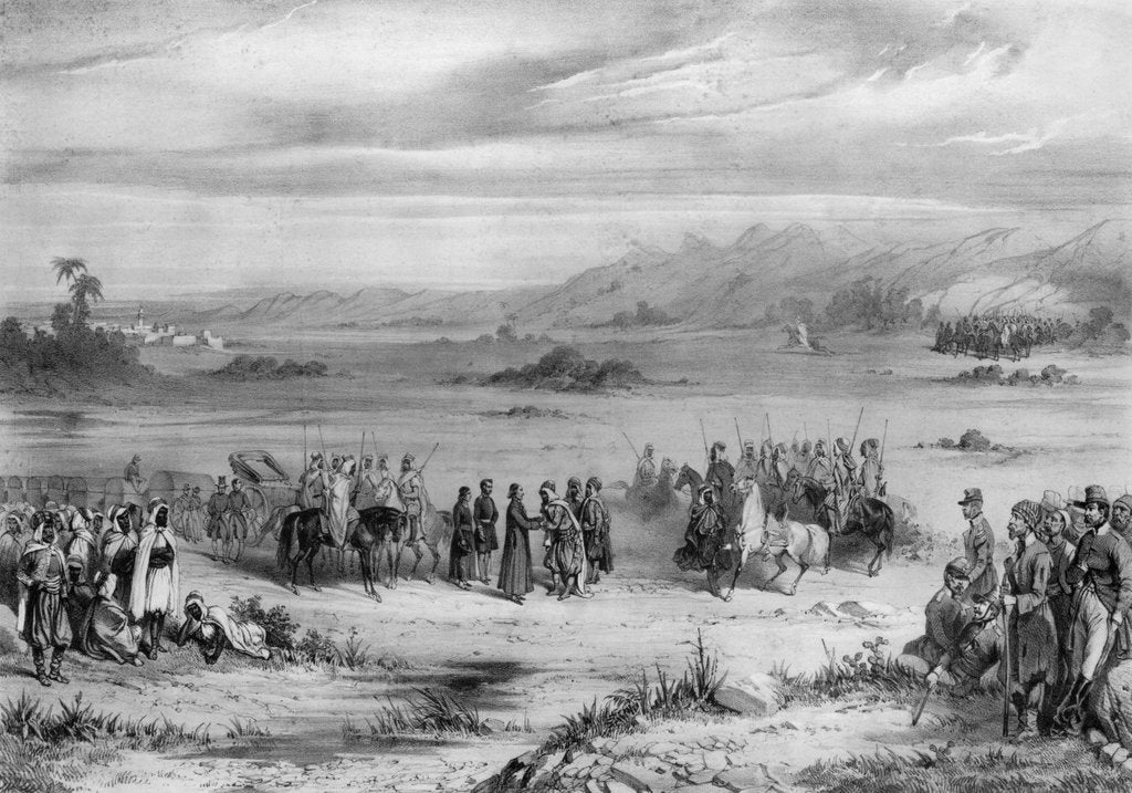 Detail of Exchange of prisoners by the Bishop of Algiers, 1841 by Coppin Coppin