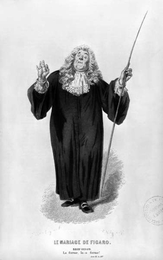 Detail of Brid'oison by Emile Antoine (after) Bayard