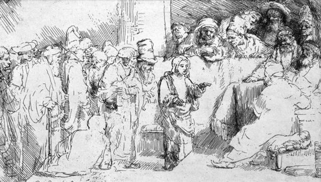 Detail of Jesus Christ among the Doctors by Rembrandt Harmensz. van Rijn