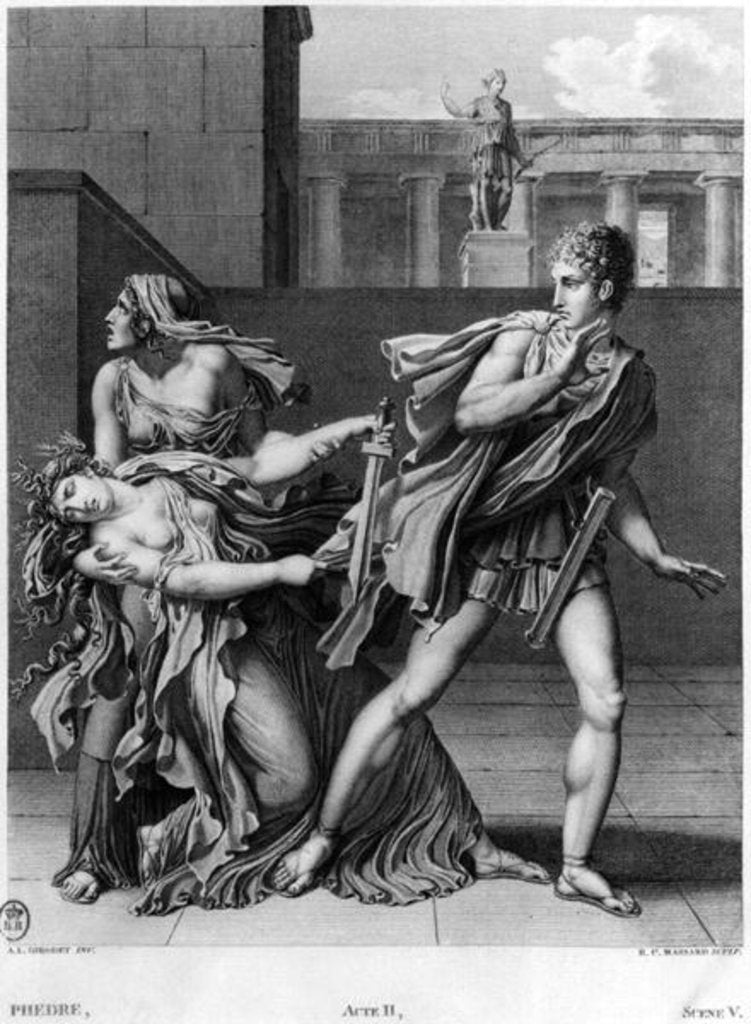 Detail of Phaedra, Oenone and Hippolytus by Anne Louis Girodet de Roucy-Trioson