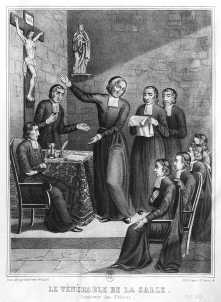 Detail of The Venerable Saint Jean-Baptiste de La Salle engraved by H. Jannin and P. Sarrazin, 1845 by French School
