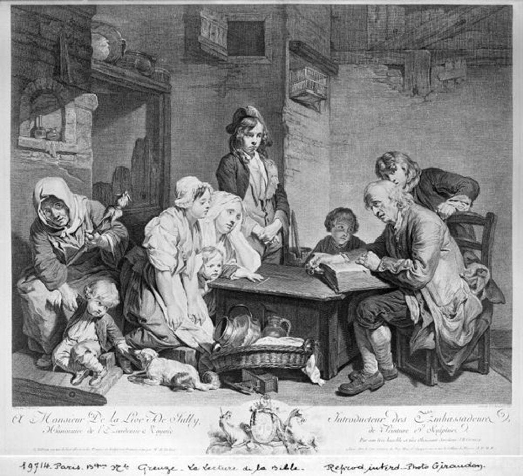 Detail of The Reading of the Bible by Jean Baptiste Greuze