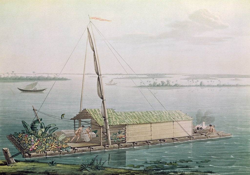 Detail of Raft on the Guayaquil River by Pierre Antoine Marchais