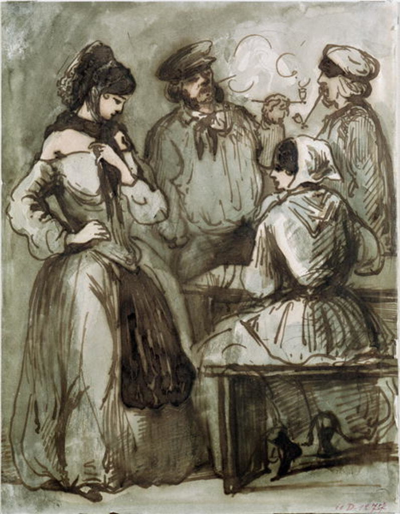 Detail of Grisettes and Workers by Constantin Guys