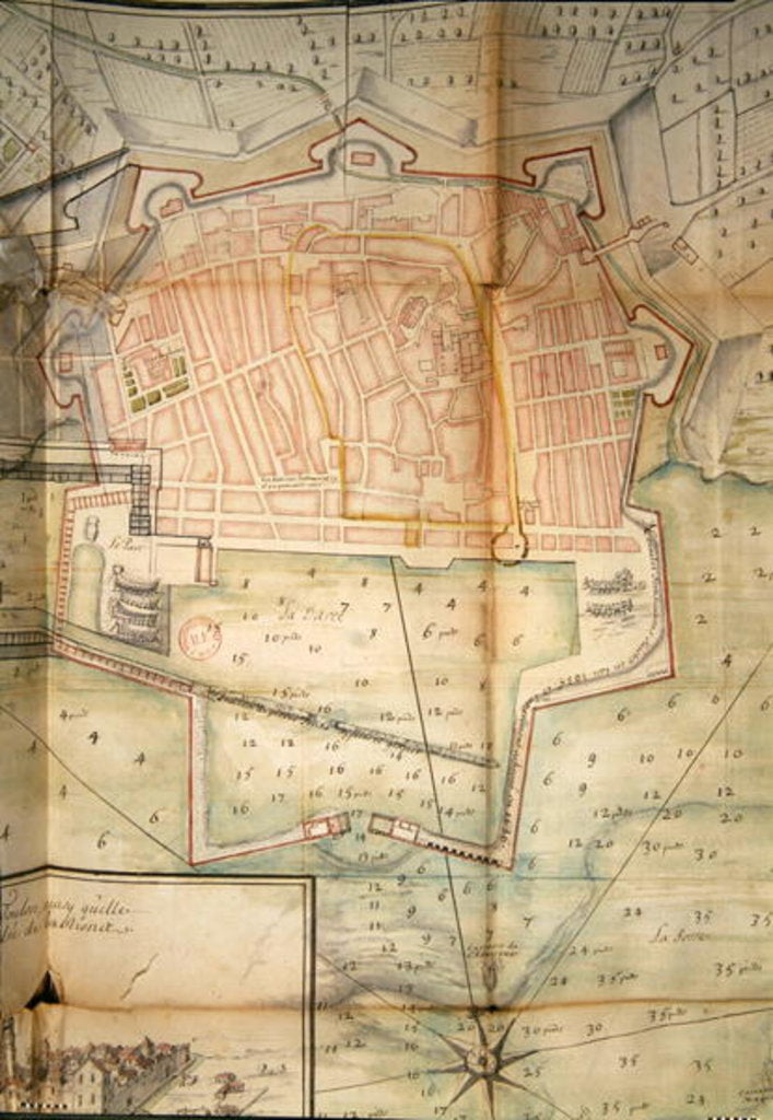 Detail of Plan of Toulon, 1669 by French School