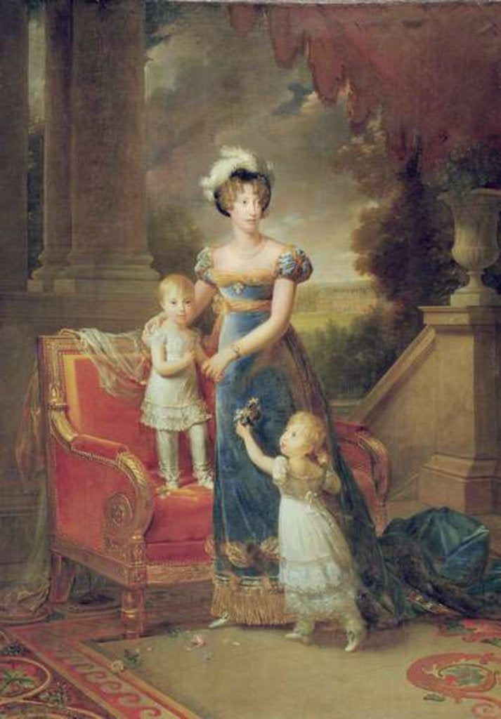 Detail of Marie-Caroline de Bourbon with her Children in Front of the Chateau de Rosny, 1820 by Francois Pascal Simon Baron Gerard