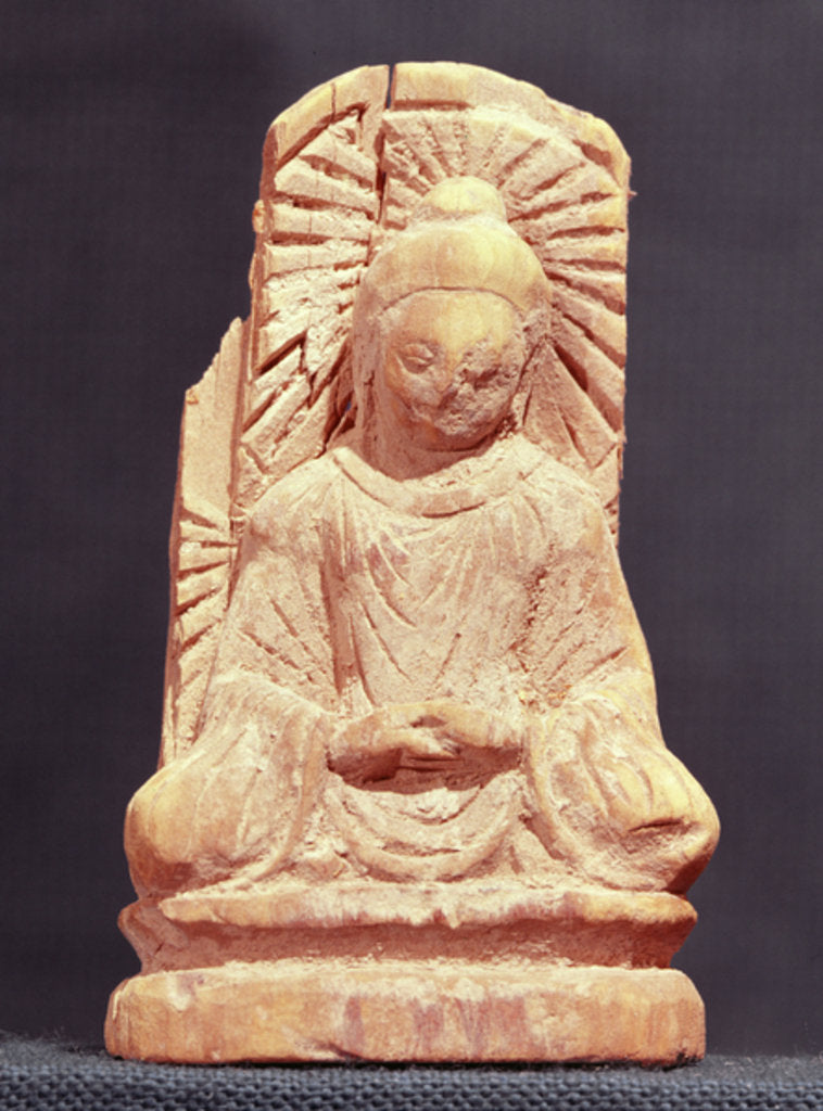 Detail of Seated Buddha in meditation, from Tumshuq 4th-5th century by School Chinese