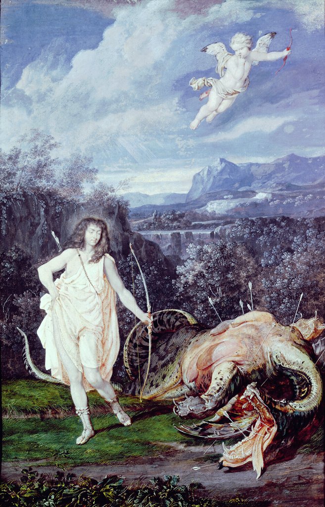 Detail of Louis XIV as Apollo, Slayer of Python by Joseph Werner